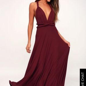 Lulus tricks of the trade multi way maxi dress.